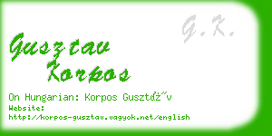 gusztav korpos business card